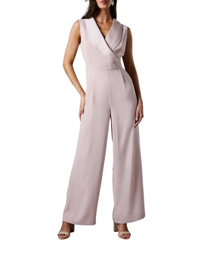 Coast Women's Crepe V-Neck Wrap Wide Leg Jumpsuit