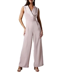 Coast Women's Crepe V-Neck Wrap Wide Leg Jumpsuit