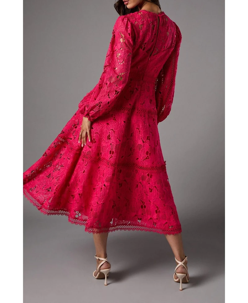 Coast Women's Lace Panelled Long Sleeve Dress