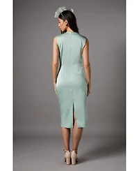 Coast Women's Sleeveless Satin Frill Midi Dress