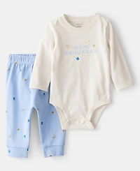 Carter's Baby Boys or Baby Girls My First Hanukkah Bodysuit and Pants, 2-Piece Set