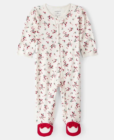 Carter's Baby Girls Floral Zip-Up Sleep and Play Coverall