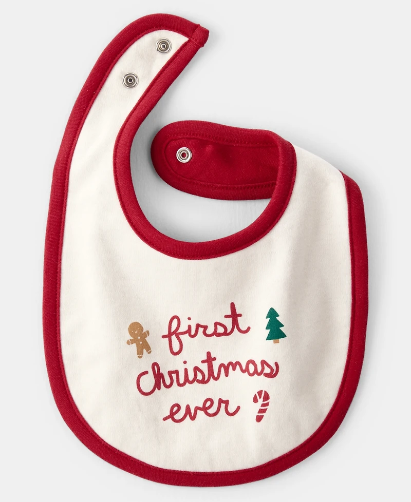Carter's Baby Boys or Baby Girls My First Christmas Ever Holiday Bib