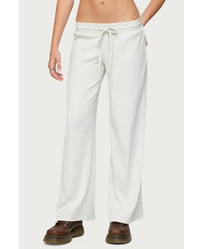 Edikted Women's Cicilia Straight Leg Ribbed Pants