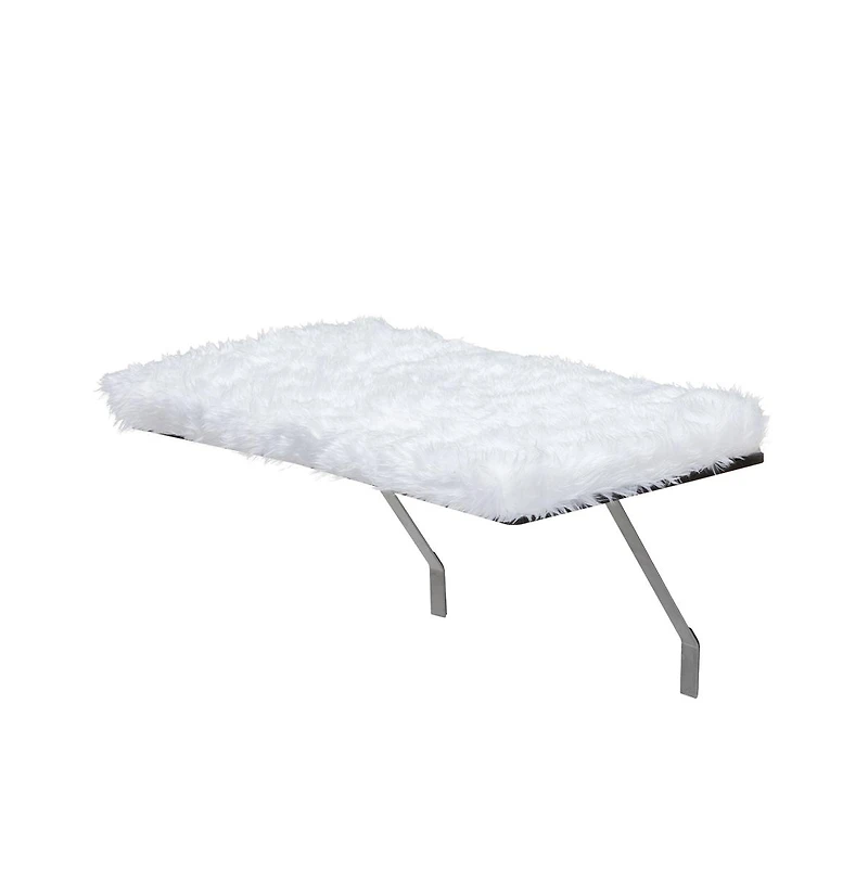 Zeus & Ruta Wall-Mounted Cat Window Seat with Cushion in White