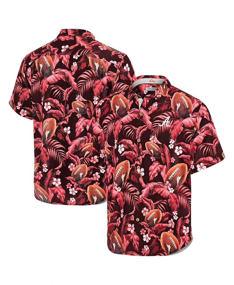 Tommy Bahama Men's Crimson Alabama Tide Veracruz Cay First Down Blooms Button-Up Shirt