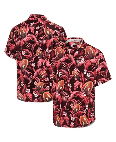 Tommy Bahama Men's Crimson Alabama Tide Veracruz Cay First Down Blooms Button-Up Shirt