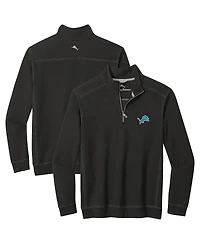 Tommy Bahama Men's Black Detroit Lions Big Tall Montego Bay Half-Zip Jacket
