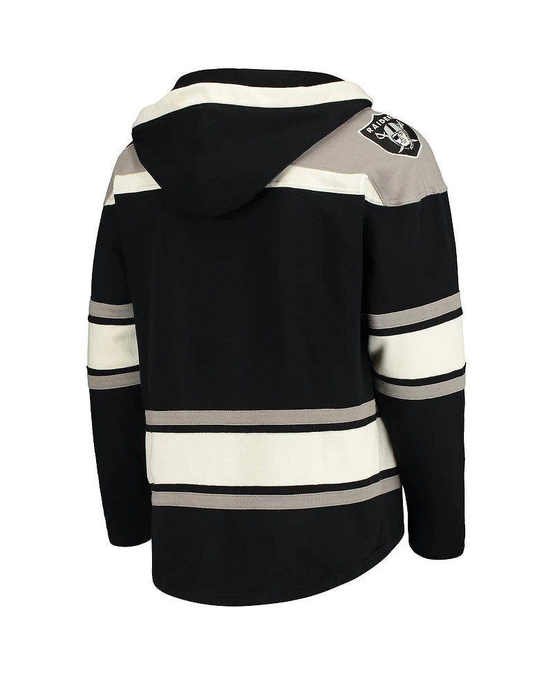 '47 Brand Men's Black Las Vegas Raiders Lacer V-Neck Pullover Hoodie