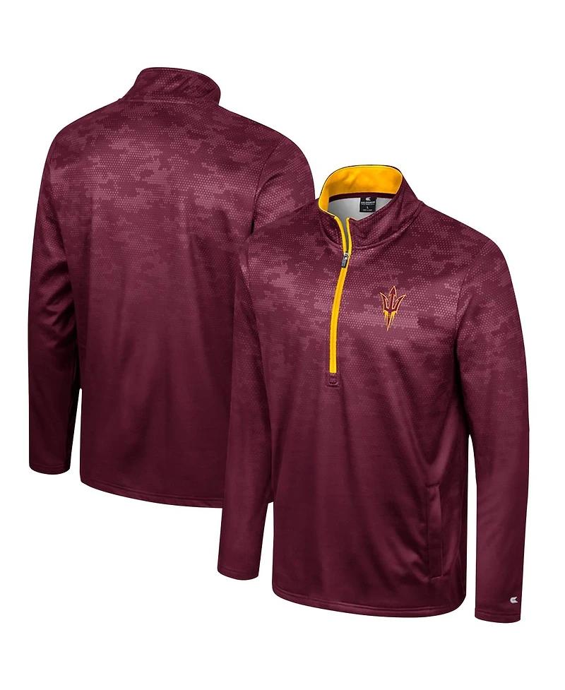 Colosseum Men's Maroon Arizona State Sun Devils The Machine Half-Zip Jacket