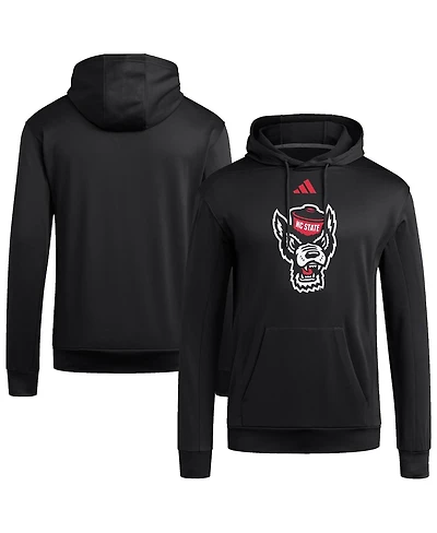 Adidas Men's Black Nc State Wolfpack Locker Logo Fleece Pullover Hoodie