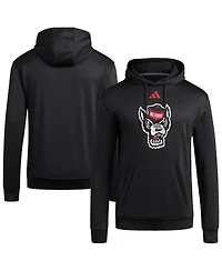 Adidas Men's Black Nc State Wolfpack Locker Logo Fleece Pullover Hoodie