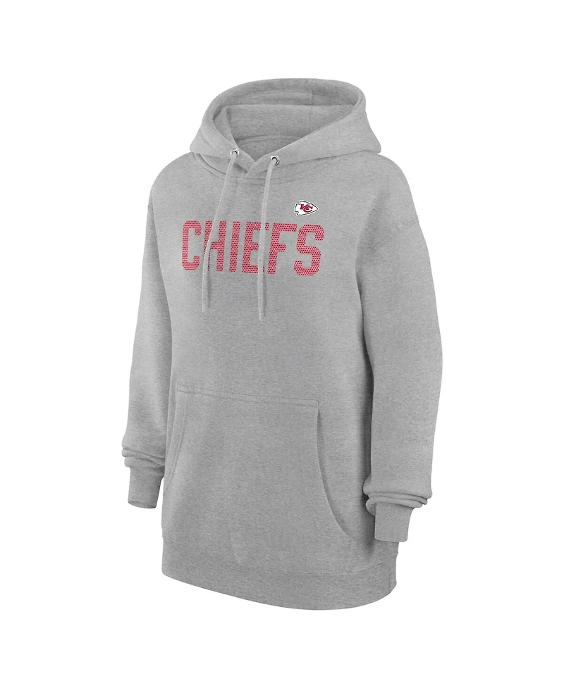 G-iii 4Her by Carl Banks Women's Heather Gray Kansas City Chiefs Dot Print Pullover Hoodie