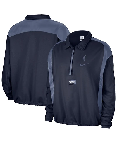 Nike Women's Navy Indiana Fever Basketball Fleece Quarter-Zip Performance Pullover Sweatshirt