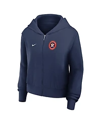 Nike Women's Navy Houston Astros Cropped Chill Full-Zip Hooded Jacket