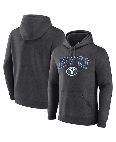 Fanatics Unlabeled Men's Heather Charcoal Byu Cougars Fleece Pullover Hoodie