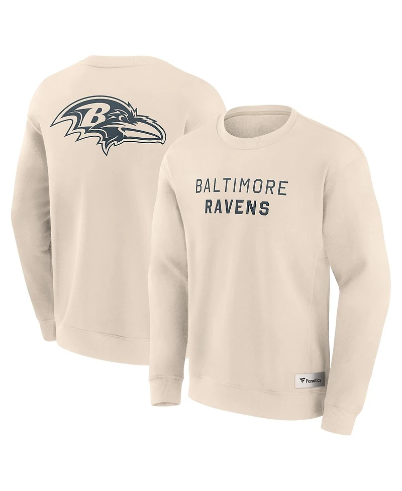 Fanatics Men's Cream Baltimore Ravens Elements Future Ground Lettering Pullover Sweatshirt
