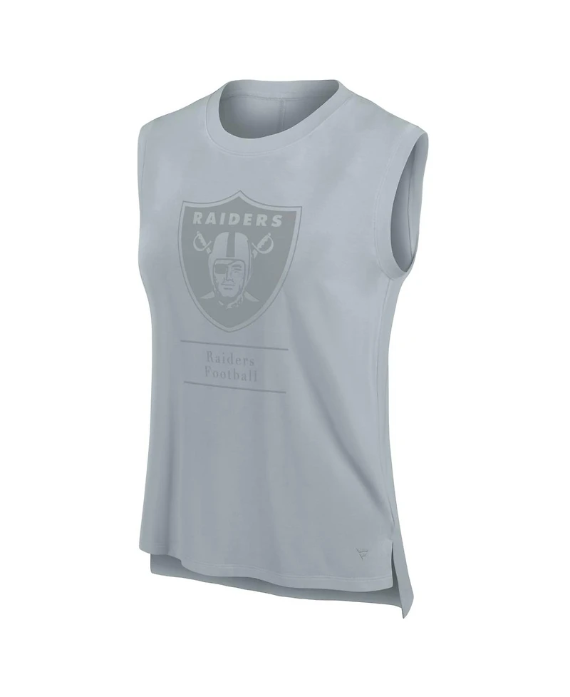 Fanatics Women's Gray Las Vegas Raiders Studio Embrace Tank Top