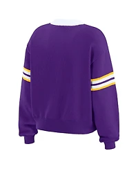 Wear by Erin Andrews Women's Purple Minnesota Vikings Lace-Up Sweater