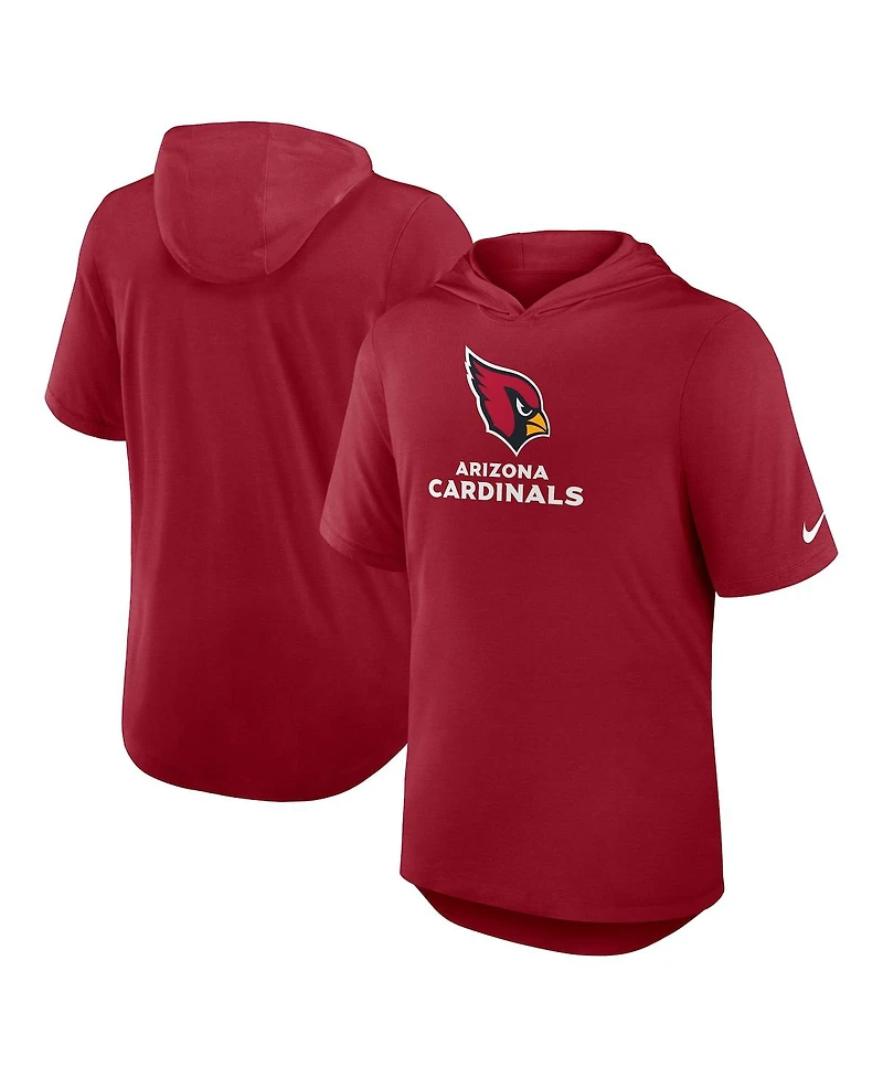 Nike Men's Cardinal Arizona Cardinals Lockup Tri-Blend Hoodie T-Shirt