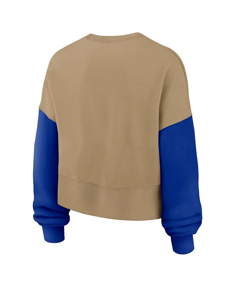 Nike Women's Tan Dallas Cowboys Oversized Rewind Pullover Sweatshirt