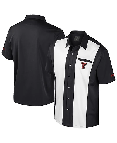 Colosseum Men's Black Texas Tech Red Raiders Strike Bowling Button-Up Shirt
