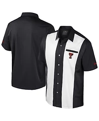 Colosseum Men's Black Texas Tech Red Raiders Strike Bowling Button-Up Shirt