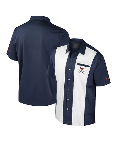 Colosseum Men's Navy Virginia Cavaliers Strike Bowling Button-Up Shirt