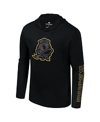 Colosseum Men's Black Oregon Ducks Color Pop Active Blend 2-Hit Long Sleeve Hooded T-Shirt