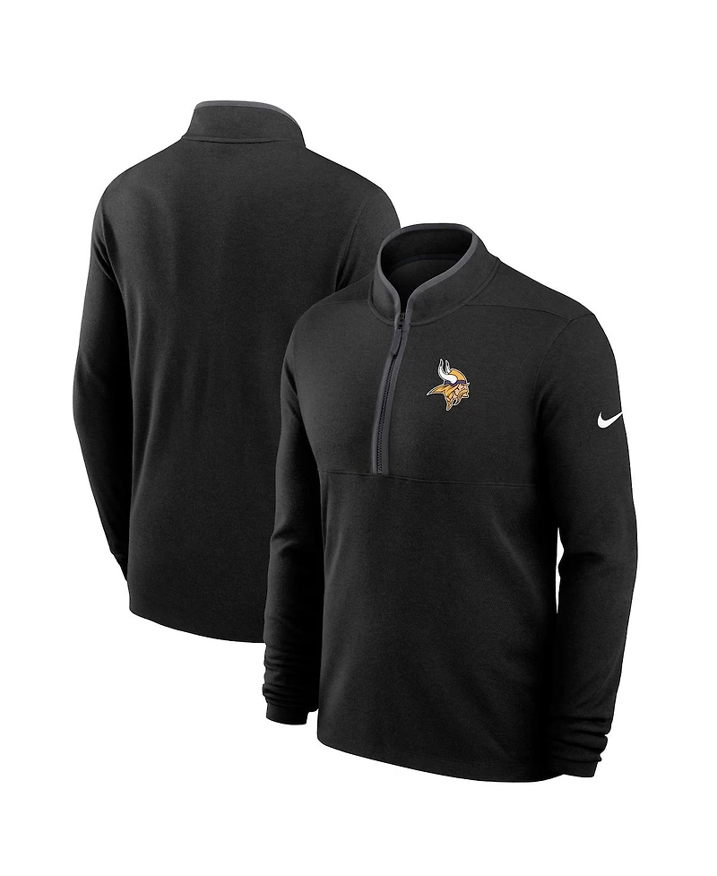 Nike Men's Black Minnesota Vikings Lightweight Victory Performance Half-Zip Pullover