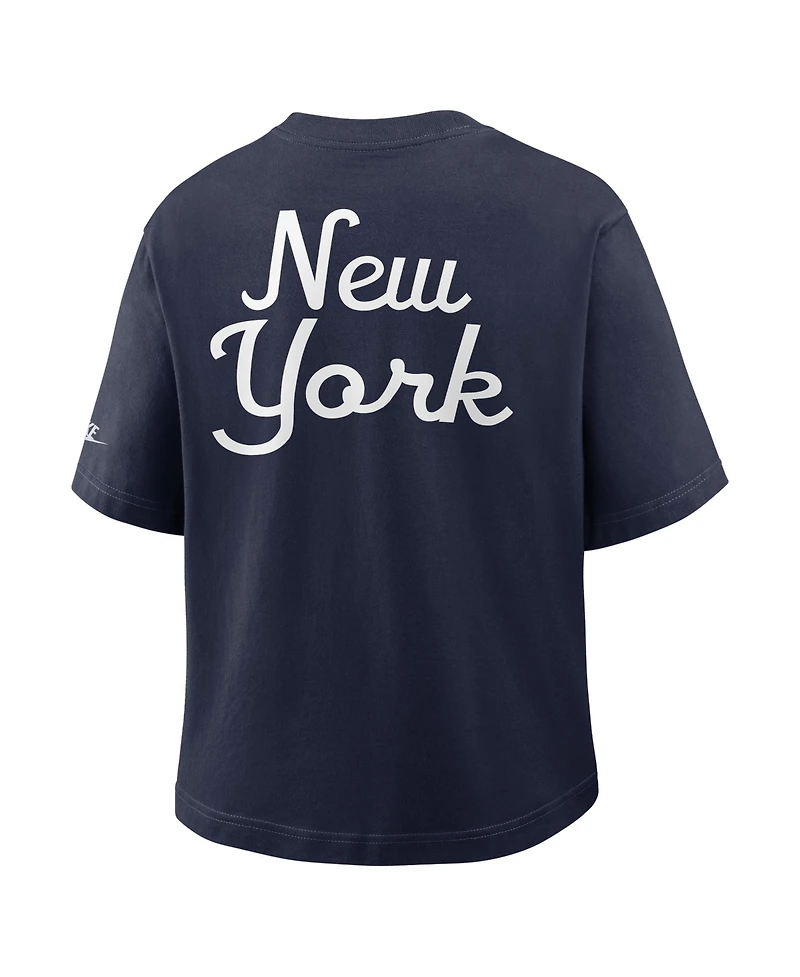 Nike Women's Royal New York Giants Rewind Pocket Boxy T-Shirt