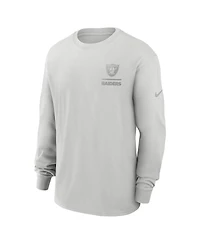 Nike Men's Gray Las Vegas Raiders Essential Heavy Max90 Long Sleeve T-Shirt