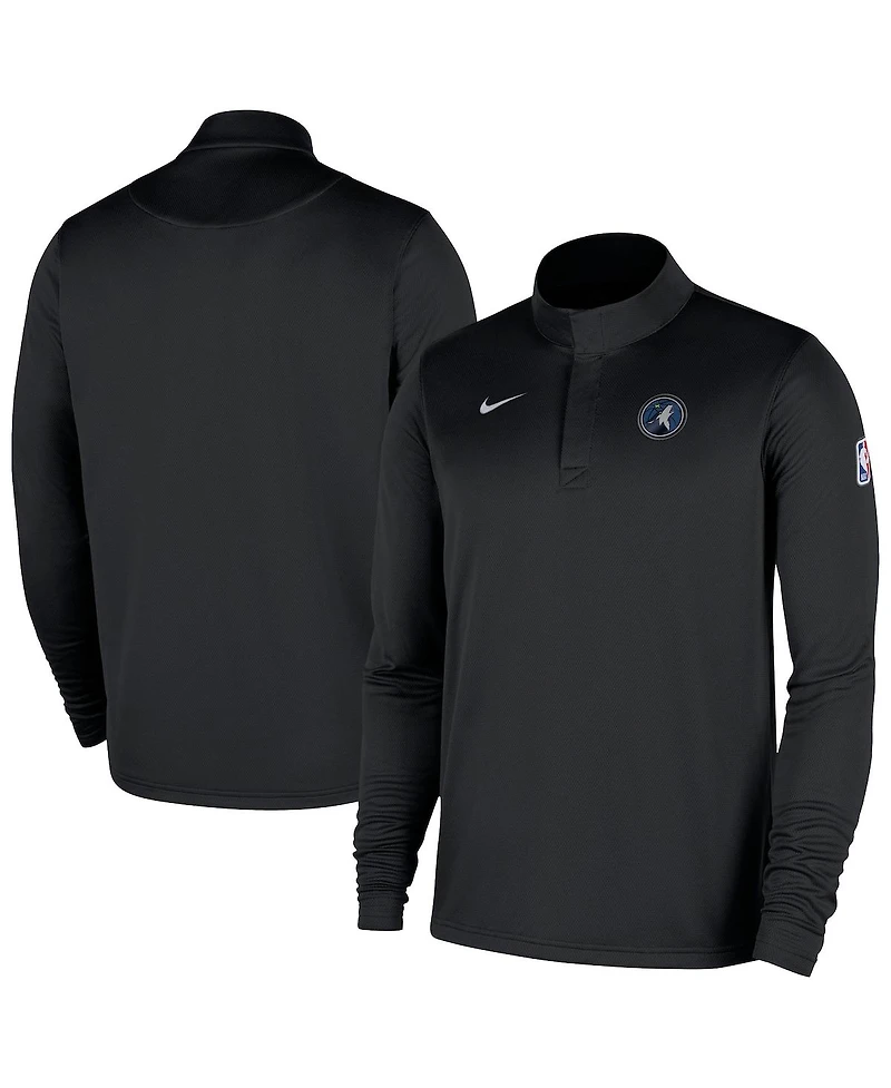 Nike Men's Black Minnesota Timberwolves 2025/26 Authentic Coaches Quarter-Zip Pullover Jacket