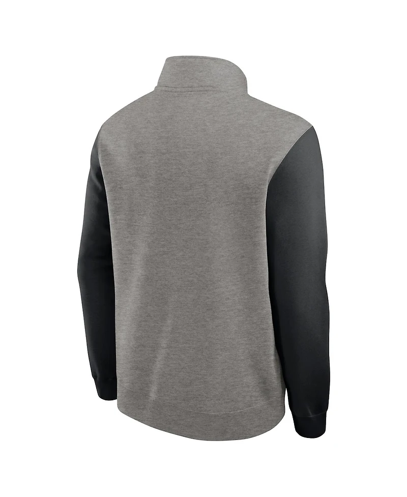 Nike Men's Heather Gray/Black Alabama Crimson Tide Club Fleece Half-Zip Pullover Sweatshirt