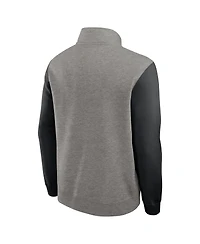 Nike Men's Heather Gray/Black Alabama Crimson Tide Club Fleece Half-Zip Pullover Sweatshirt
