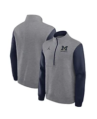 Jordan Men's Heather Gray Michigan Wolverines Club Fleece Half-Zip Pullover Sweatshirt