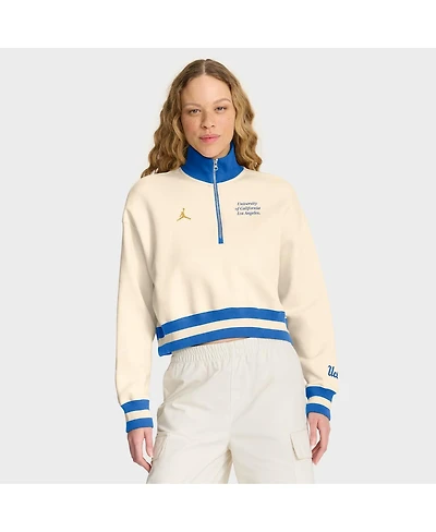 Jordan Women's Tan/Blue Ucla Bruins Legacy Half-Zip Sweatshirt