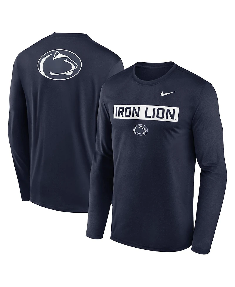 Nike Men's Navy Penn State Nittany Lions Primetime Campus 2-Hit Legend Long Sleeve T-Shirt