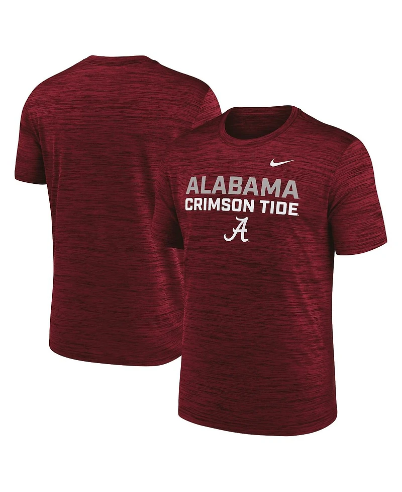 Nike Men's Crimson Alabama Tide Campus Center Stack Velocity Performance T-Shirt