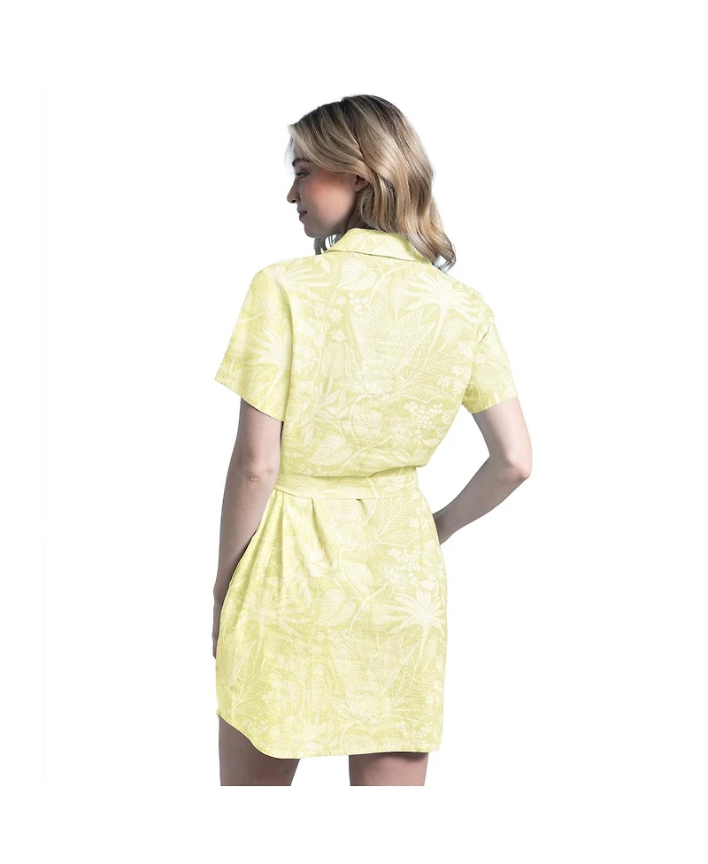Margaritaville Women's Yellow Pittsburgh Steelers Palm Linen Dress