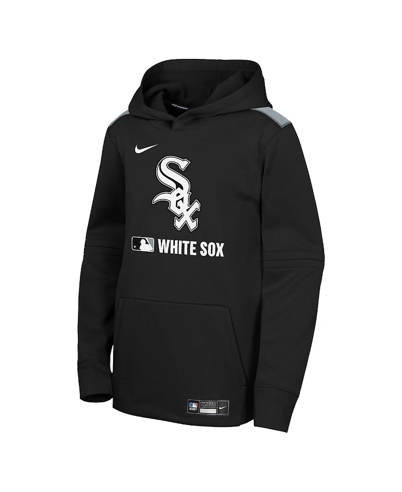 Nike Big Boys and Girls Black Chicago White Sox Authentic Collection Therma-fit Hoodie