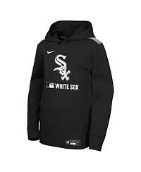 Nike Big Boys and Girls Black Chicago White Sox Authentic Collection Therma-fit Hoodie