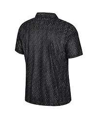 Colosseum Men's Black Iowa Hawkeyes Football Print Polo Shirt
