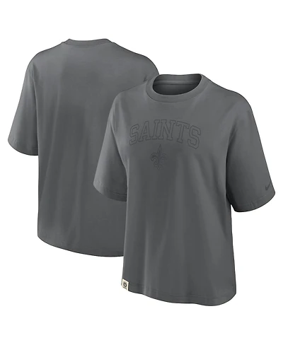 Nike Women's Charcoal New Orleans Saints Glory Arch Boxy T-Shirt