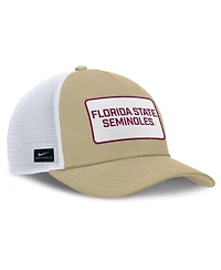 Nike Men's Gold/White Florida State Seminoles 2025 On-field Rise Patch Trucker Adjustable Hat