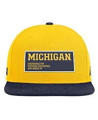 Jordan Men's Maize/Navy Michigan Wolverines 2025 On-field Patch Pro Dri-fit Snapback Hat