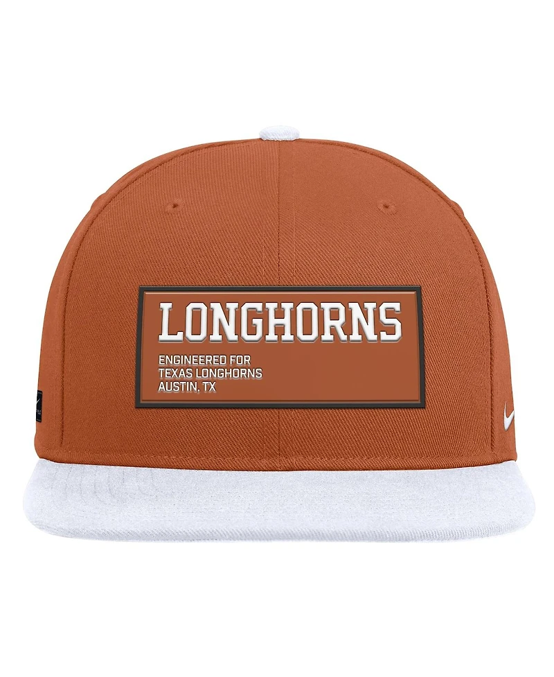 Nike Men's Texas Orange/White Texas Longhorns 2025 On-field Patch Pro Dri-fit Snapback Hat