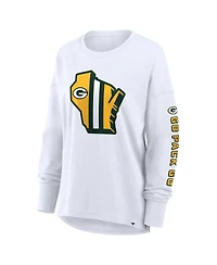Fanatics Women's White Green Bay Packers Hometown Legacy Long Sleeve T-Shirt