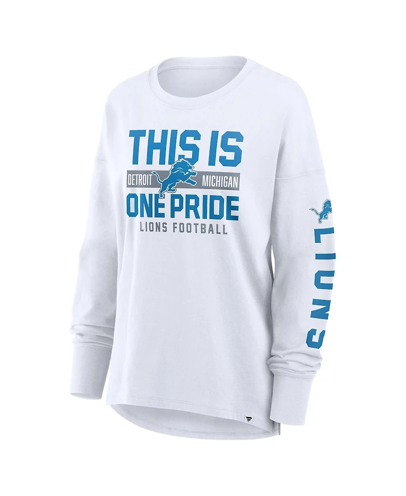 Fanatics Women's White Detroit Lions Hometown Legacy Long Sleeve T-Shirt