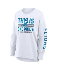 Fanatics Women's White Detroit Lions Hometown Legacy Long Sleeve T-Shirt